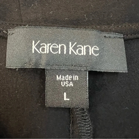 Karen Kane Black Full Length Faux Wrap Short Sleeved Dress. Size Large. NWT. - Picture 4 of 11